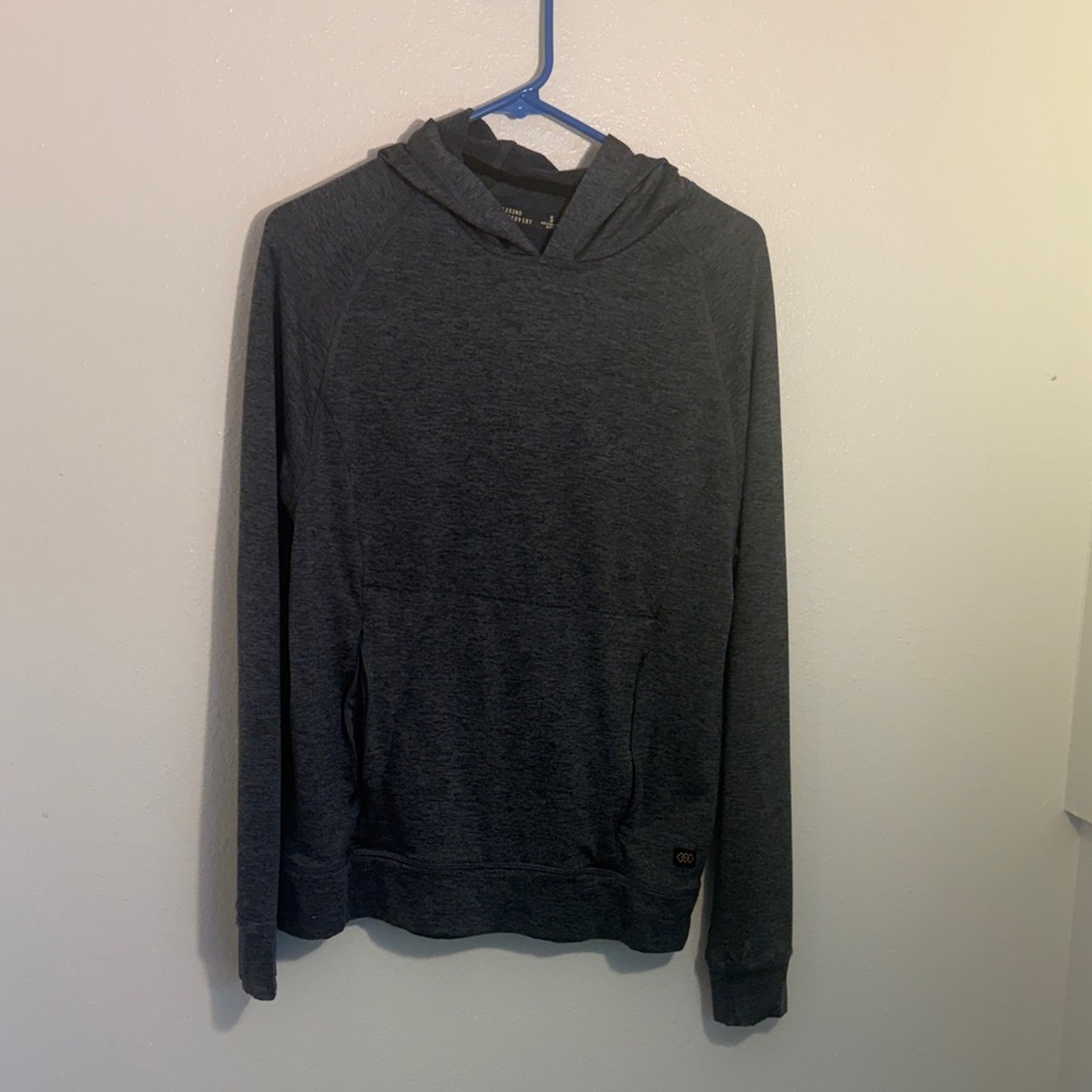 Dark Gray Men's (S) Hooded Long Sleeve Shirt